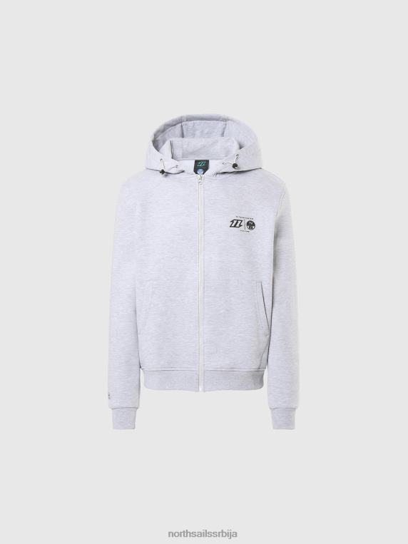 дуксерица пуна зип дуксерица змај сиви меланж одећу мушкарци PDV4J263 North Sails