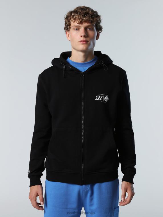 дуксерица пуна зип дуксерица змај црн одећу мушкарци PDV4J264 North Sails