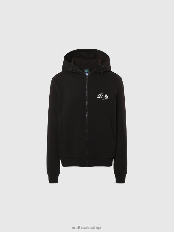 дуксерица пуна зип дуксерица змај црн одећу мушкарци PDV4J264 North Sails