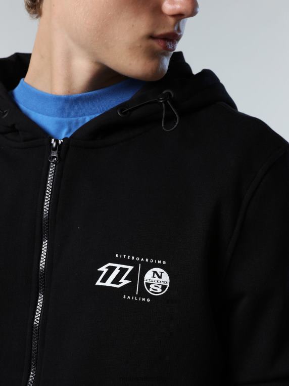 дуксерица пуна зип дуксерица змај црн одећу мушкарци PDV4J264 North Sails