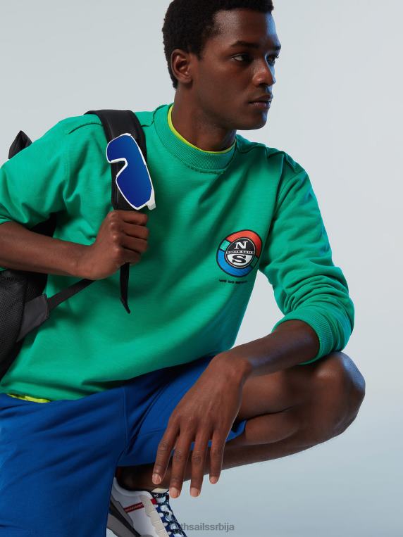 дуксерица са графичким принтом башта зелена одећу мушкарци PDV4J265 North Sails