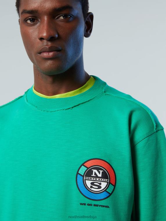 дуксерица са графичким принтом башта зелена одећу мушкарци PDV4J265 North Sails