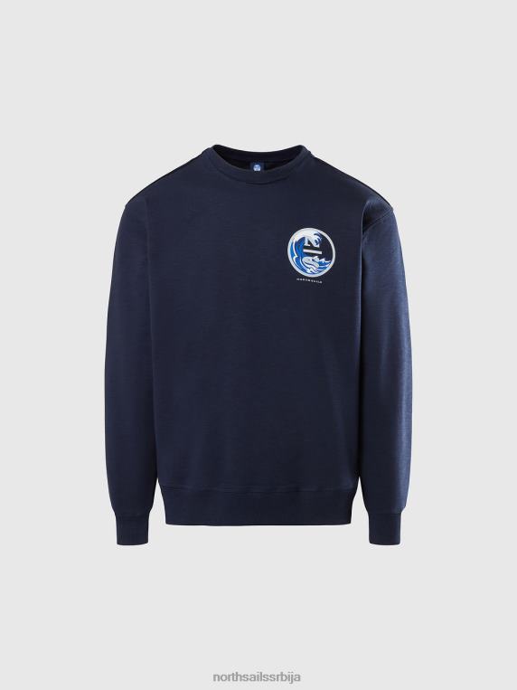 дуксерица са графичким принтом Морнарско плаво одећу мушкарци PDV4J267 North Sails