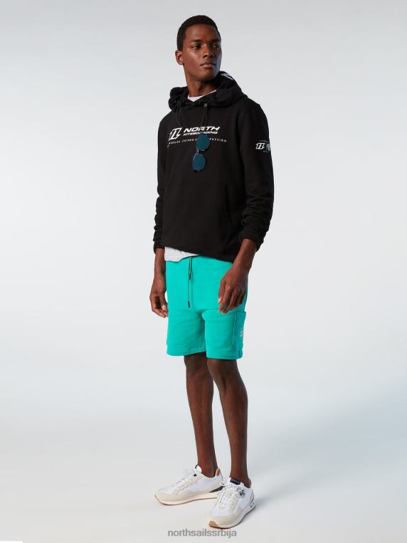 дуксерица са извезеном капуљачом црн одећу мушкарци PDV4J268 North Sails