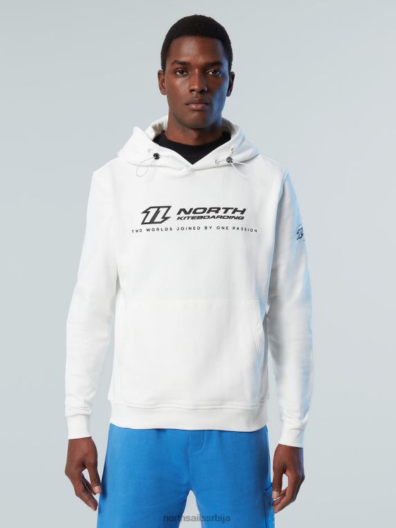 дуксерица са извезеном капуљачом бео одећу мушкарци PDV4J269 North Sails