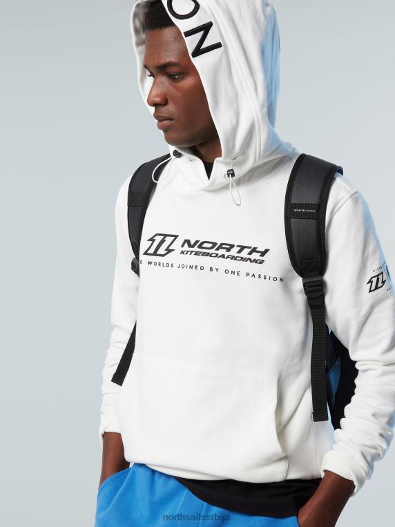 дуксерица са извезеном капуљачом бео одећу мушкарци PDV4J269 North Sails