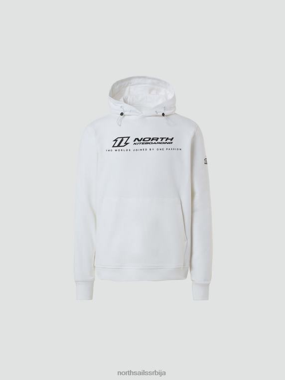 дуксерица са извезеном капуљачом бео одећу мушкарци PDV4J269 North Sails