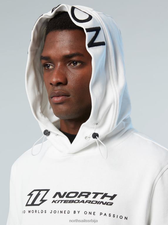 дуксерица са извезеном капуљачом бео одећу мушкарци PDV4J269 North Sails