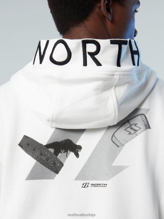 дуксерица са извезеном капуљачом бео одећу мушкарци PDV4J269 North Sails
