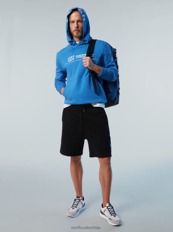 дуксерица са извезеном капуљачом дигитално плаво одећу мушкарци PDV4J270 North Sails