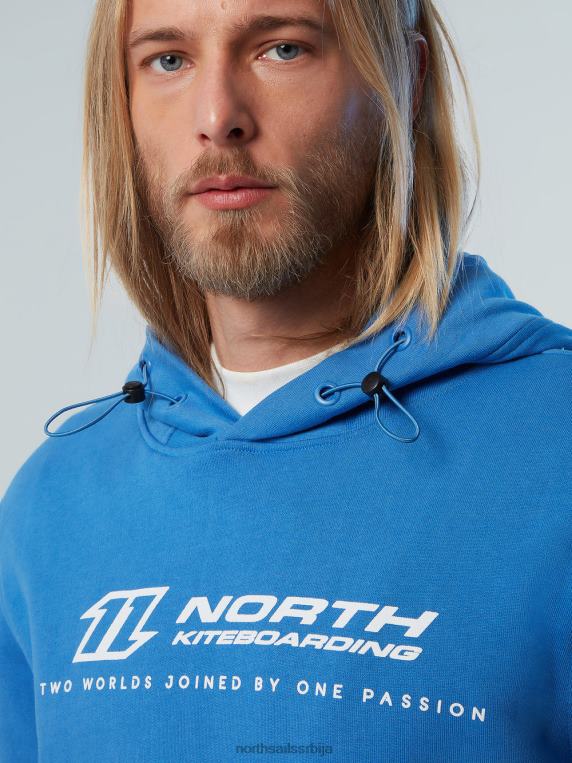 дуксерица са извезеном капуљачом дигитално плаво одећу мушкарци PDV4J270 North Sails
