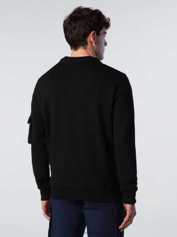 дуксерица са џепом црн одећу мушкарци PDV4J272 North Sails