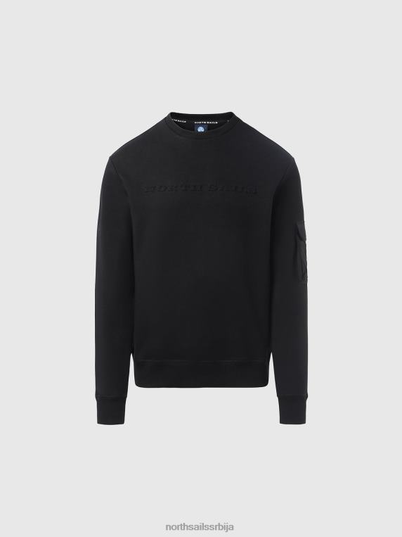 дуксерица са џепом црн одећу мушкарци PDV4J272 North Sails