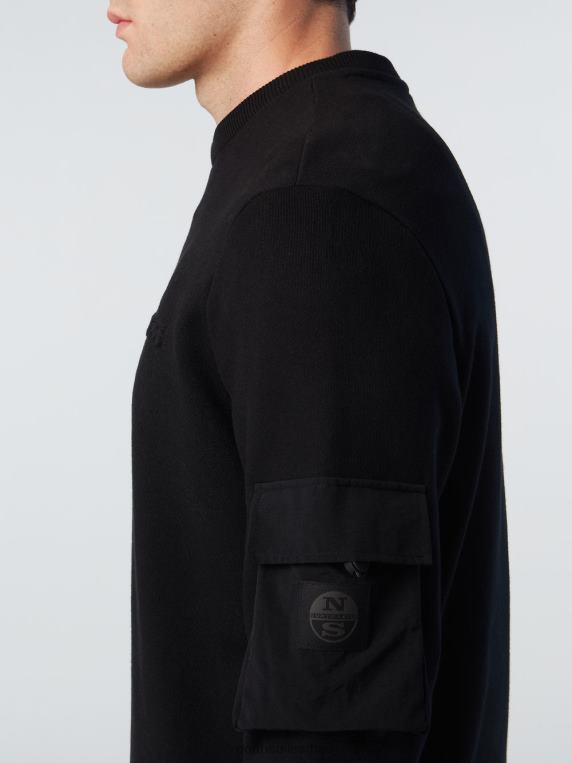 дуксерица са џепом црн одећу мушкарци PDV4J272 North Sails