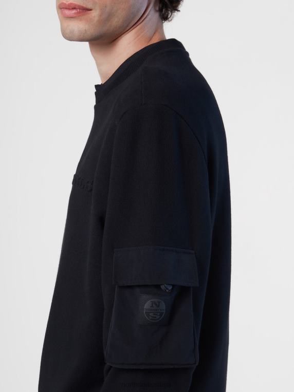 дуксерица са џепом црн одећу мушкарци PDV4J272 North Sails