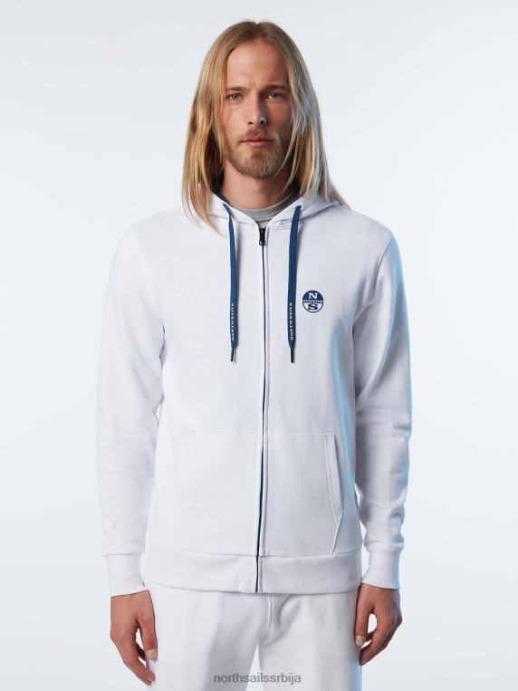 дуксерица са пуним патентним затварачем бео одећу мушкарци PDV4J280 North Sails