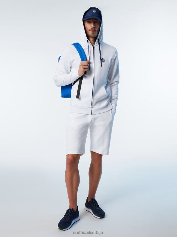 дуксерица са пуним патентним затварачем бео одећу мушкарци PDV4J280 North Sails