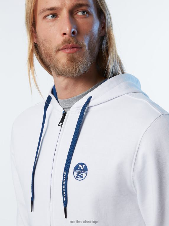 дуксерица са пуним патентним затварачем бео одећу мушкарци PDV4J280 North Sails