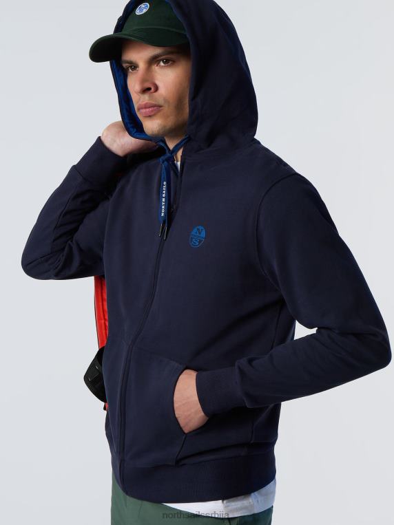 дуксерица са пуним патентним затварачем Морнарско плаво одећу мушкарци PDV4J281 North Sails