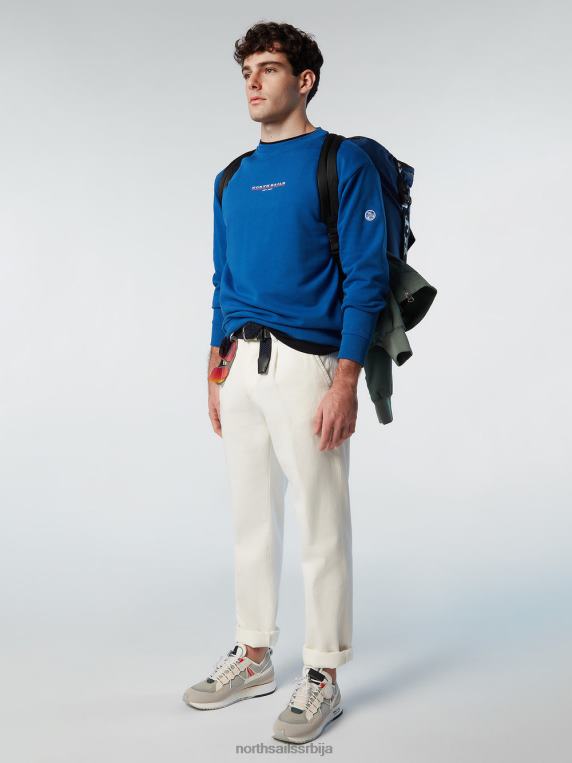 дуксерица са принтом на грудима океанско плаво одећу мушкарци PDV4J290 North Sails