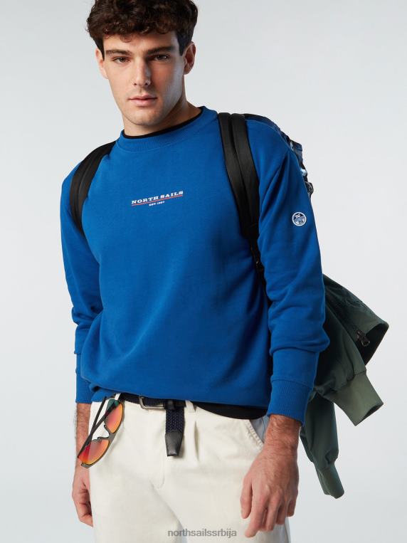 дуксерица са принтом на грудима океанско плаво одећу мушкарци PDV4J290 North Sails