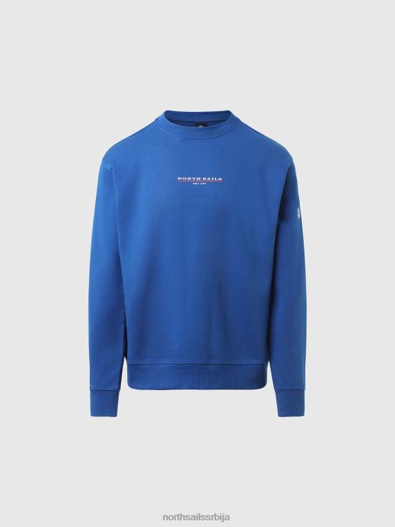 дуксерица са принтом на грудима океанско плаво одећу мушкарци PDV4J290 North Sails