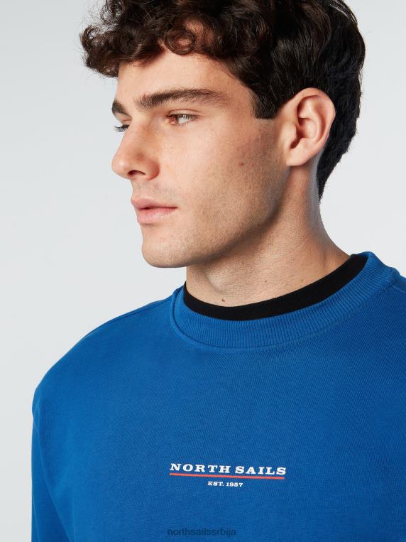 дуксерица са принтом на грудима океанско плаво одећу мушкарци PDV4J290 North Sails