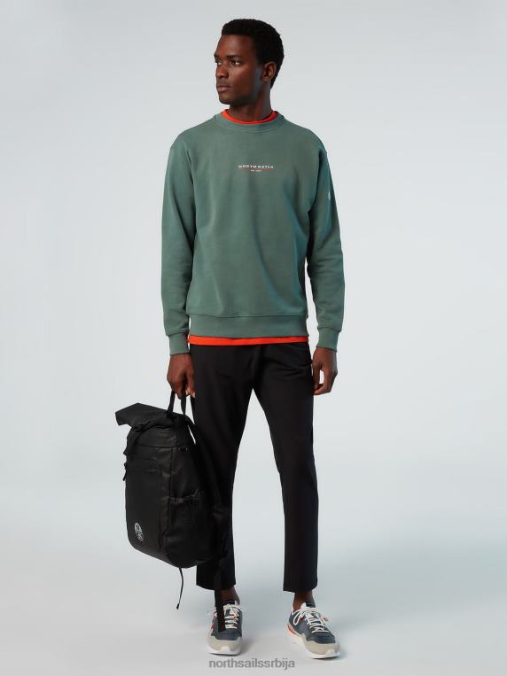 дуксерица са принтом на грудима војнички зелени одећу мушкарци PDV4J293 North Sails