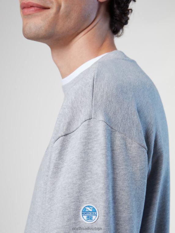 дуксерица са принтом на грудима сиви меланж одећу мушкарци PDV4J294 North Sails