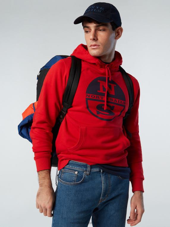 дуксерица са макси логом црвена одећу мушкарци PDV4J298 North Sails