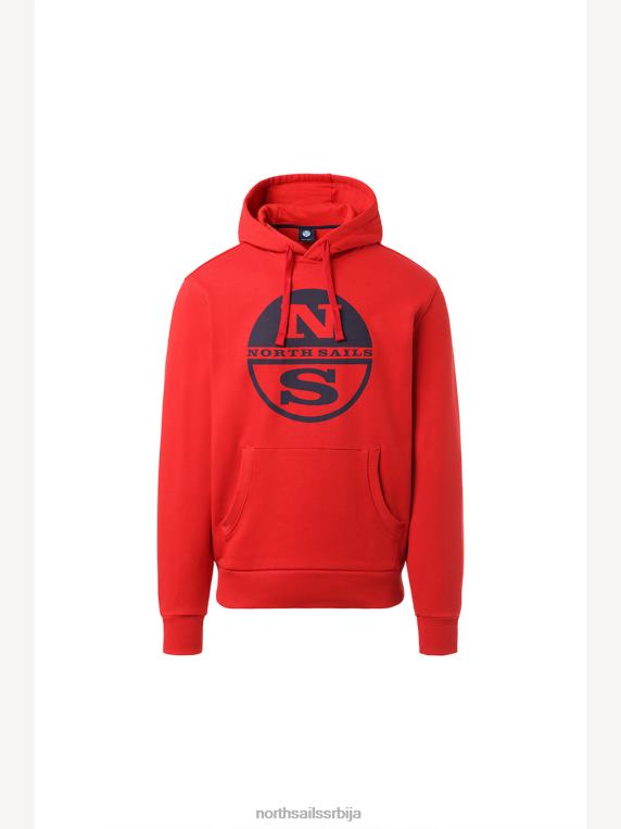 дуксерица са макси логом црвена одећу мушкарци PDV4J298 North Sails