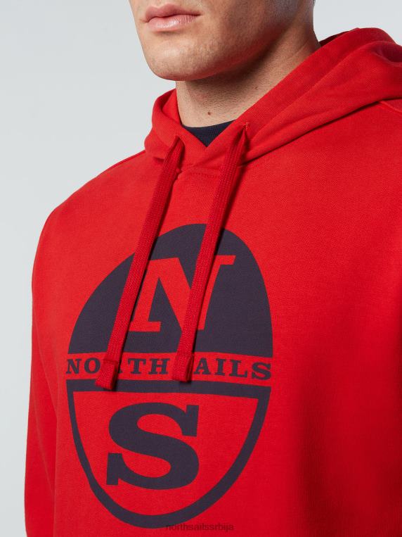 дуксерица са макси логом црвена одећу мушкарци PDV4J298 North Sails