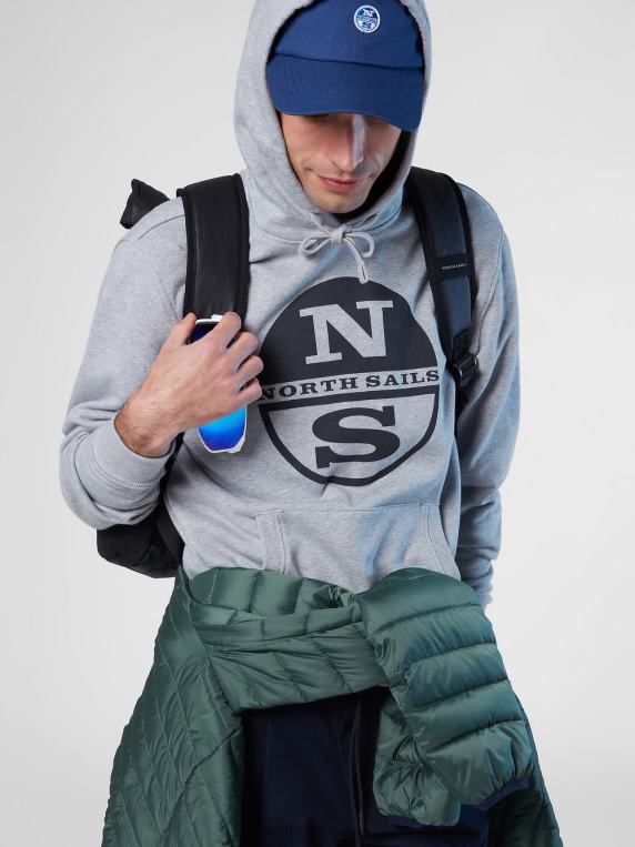 дуксерица са макси логом сиви меланж одећу мушкарци PDV4J301 North Sails