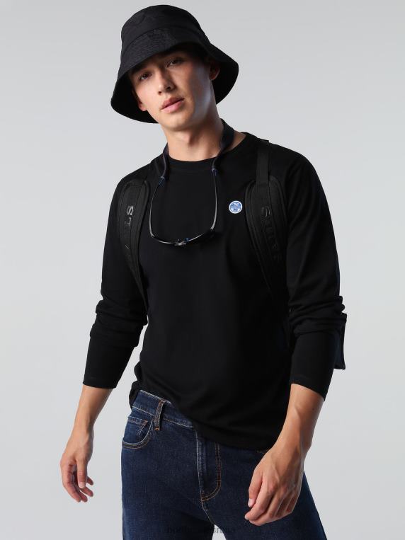 топ дугих рукава са логом црн одећу мушкарци PDV4J305 North Sails