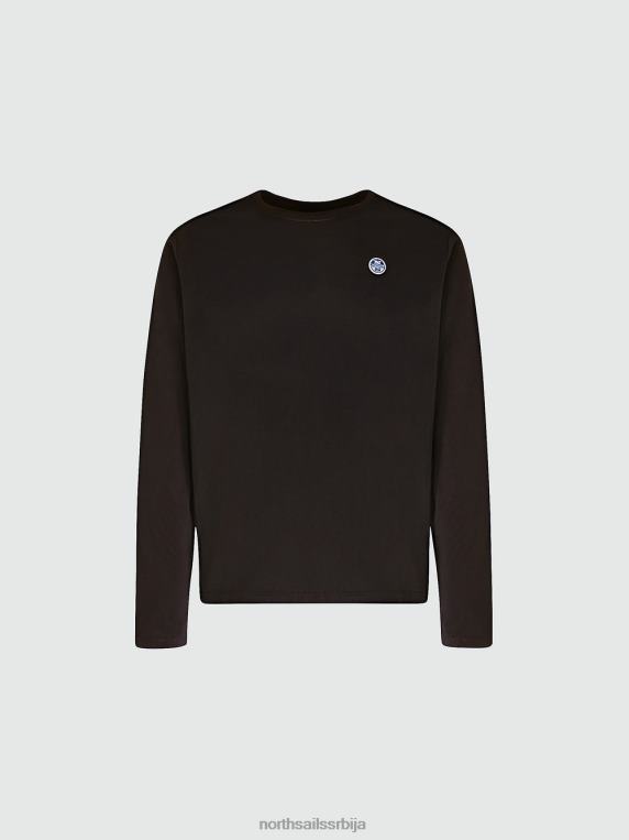 топ дугих рукава са логом црн одећу мушкарци PDV4J305 North Sails