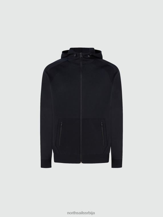дуксерица од рециклираног полиестера црн одећу мушкарци PDV4J722 North Sails