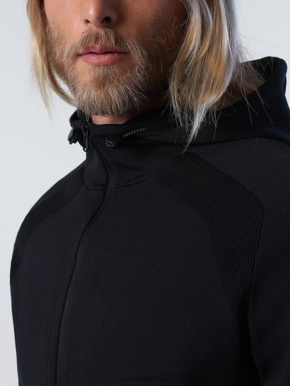 дуксерица од рециклираног полиестера црн одећу мушкарци PDV4J722 North Sails