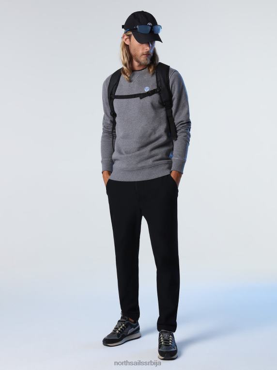 дуксерица са логом на грудима средње сиви меланж одећу мушкарци PDV4J738 North Sails