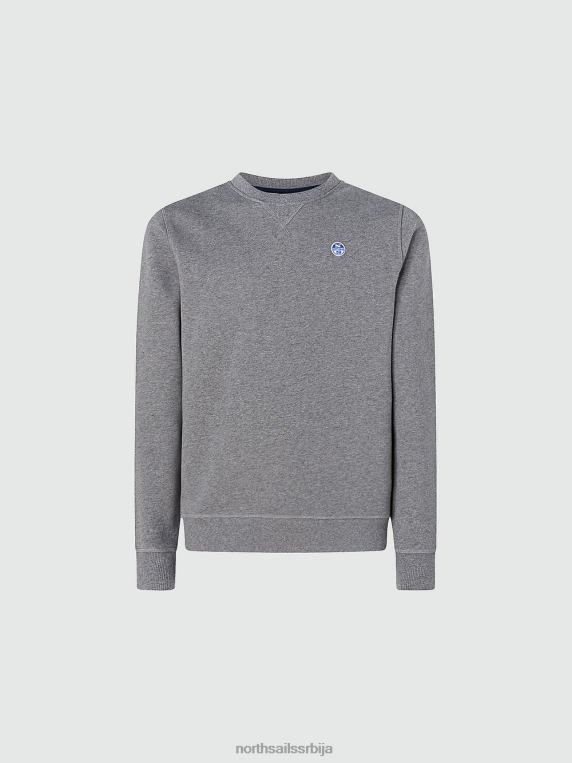 дуксерица са логом на грудима средње сиви меланж одећу мушкарци PDV4J738 North Sails