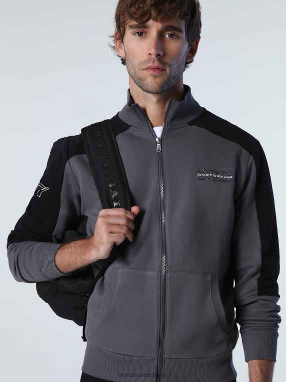 дуксерица са контрастним тракама асфалт одећу мушкарци PDV4J783 North Sails