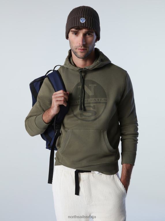 капуљача са логом бршљан зелен одећу мушкарци PDV4J785 North Sails