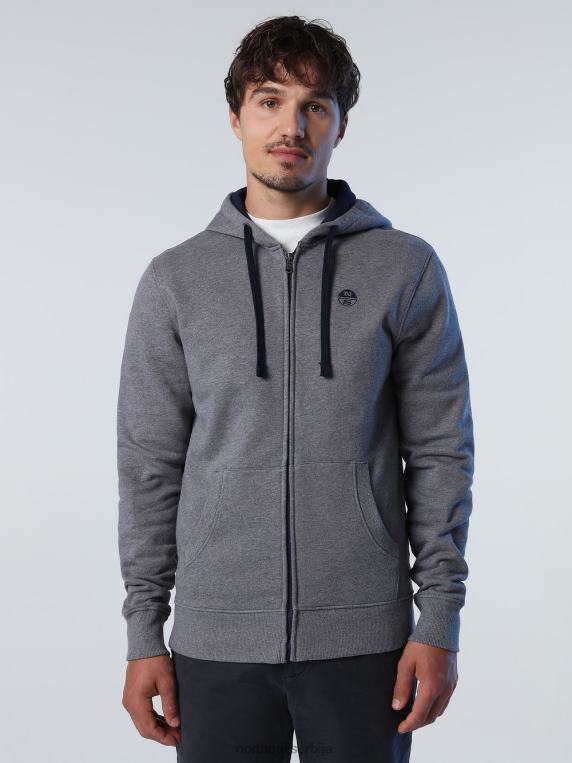 зип дукс средње сиви меланж одећу мушкарци PDV4J824 North Sails