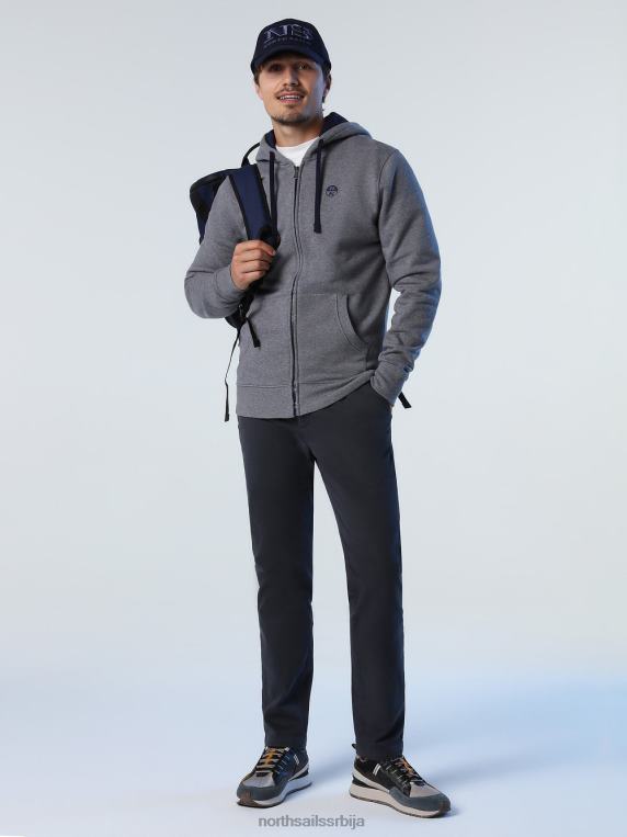 зип дукс средње сиви меланж одећу мушкарци PDV4J824 North Sails