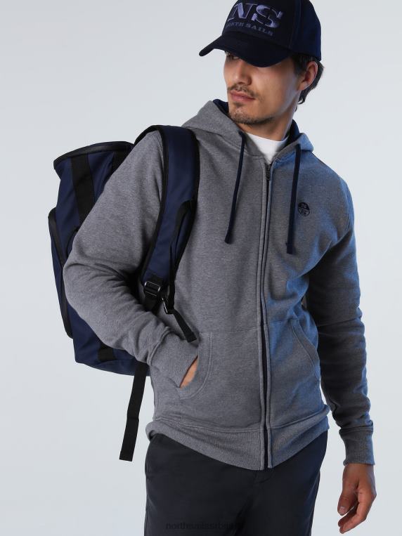 зип дукс средње сиви меланж одећу мушкарци PDV4J824 North Sails