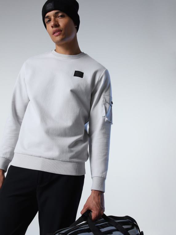 дуксерица са џепом сивољубичаста одећу мушкарци PDV4J914 North Sails