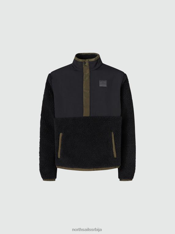 дукс од рециклираног флиса црн одећу мушкарци PDV4J917 North Sails