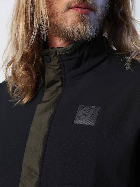 дукс од рециклираног флиса црн одећу мушкарци PDV4J917 North Sails