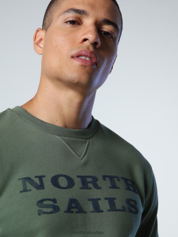 дуксерица са словима бронзано зелена одећу мушкарци PDV4J930 North Sails