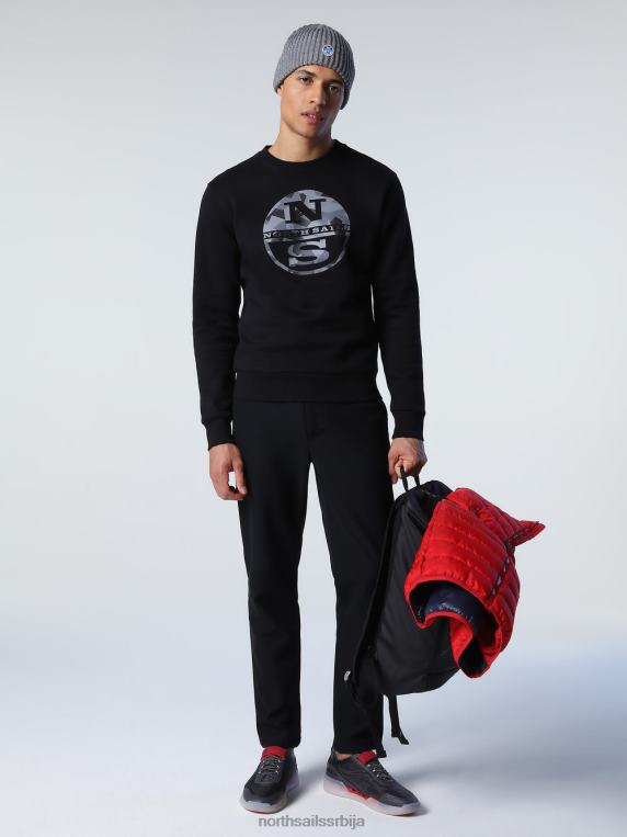 дуксерица са макси логом црн одећу мушкарци PDV4J951 North Sails