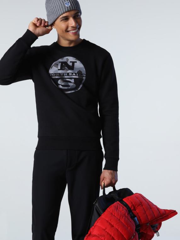 дуксерица са макси логом црн одећу мушкарци PDV4J951 North Sails